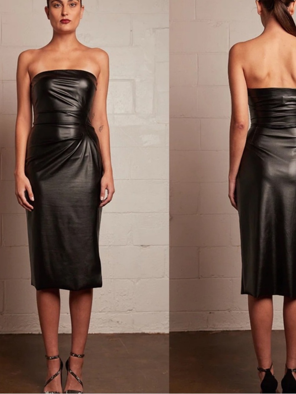 Chiara Boni La Petite Robe Vegan Leather Dress black 38/US 2